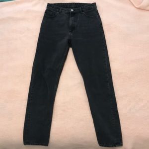 monki high waist relaxed black mom jeans